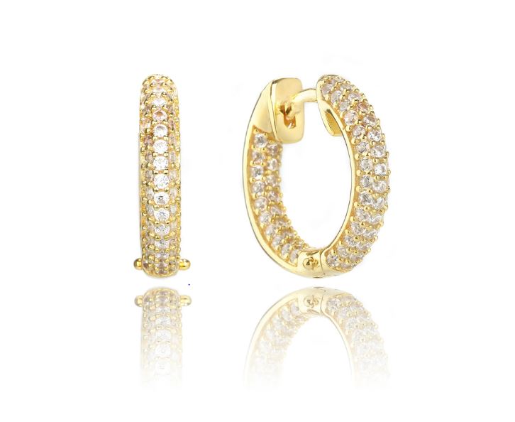 Georgini Goddess Pave Hoops Gold