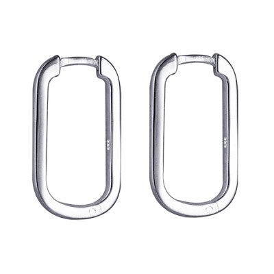 Sterling Silver Rectangular Huggies