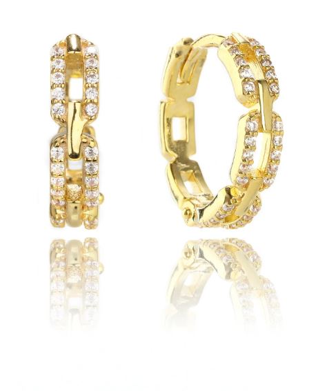 Georgini Goddess Link Hoop Earrings Gold.