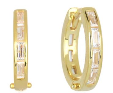 Gerogini Baguette Hoop Gold Plated