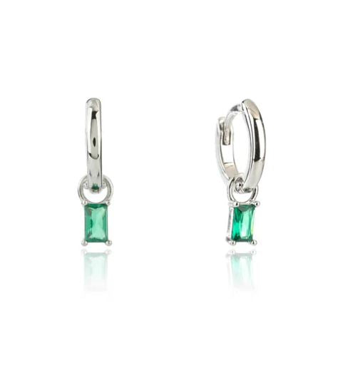 Georgini Baby Baguette Hoop Silver Green