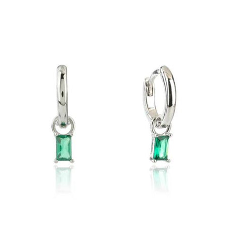 Georgini Baby Baguette Hoop Silver Green