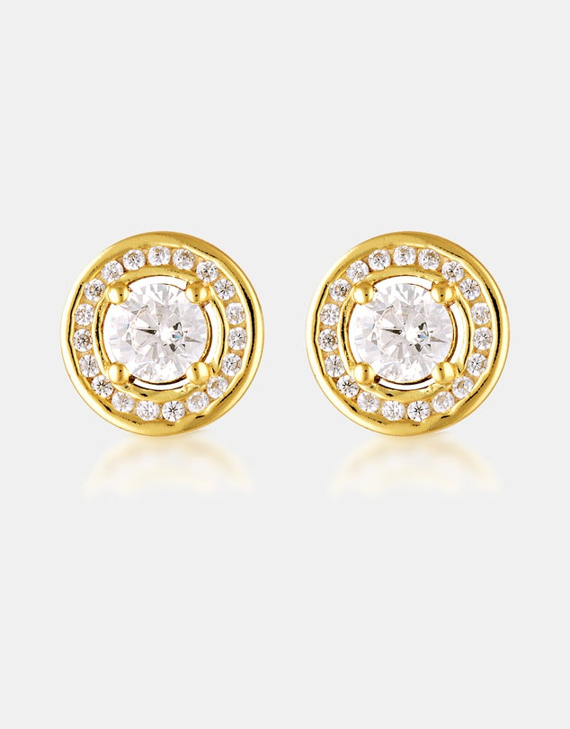 Georgini Milestone White CZ Gold Plated Earrings