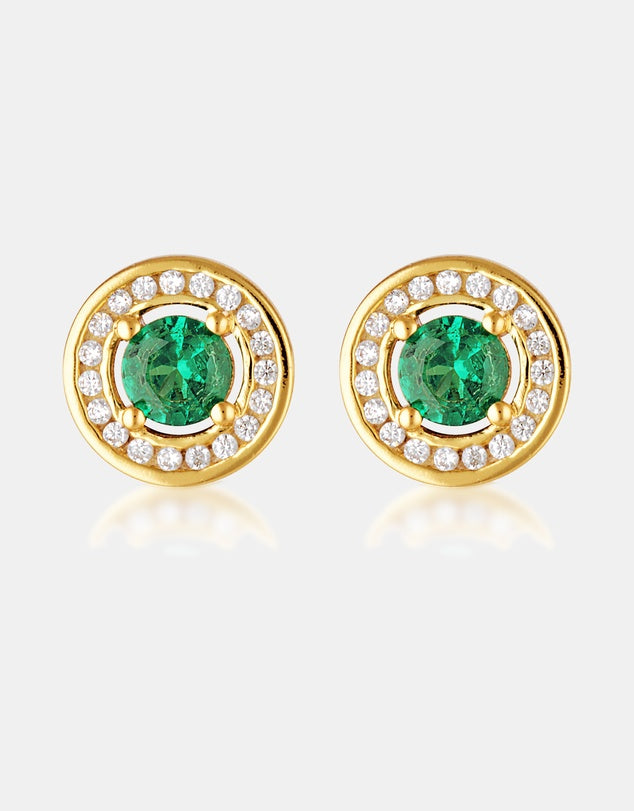 Georgini Milestone Emerald Nano And White CZ Earrings