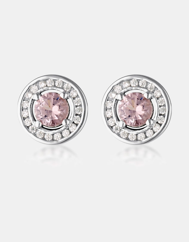 Georgini Milestone Morganite CZ And White CZ Earrings