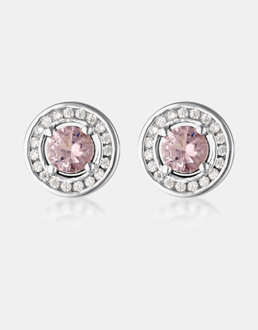 Georgini Milestone Morganite CZ And White CZ Earrings