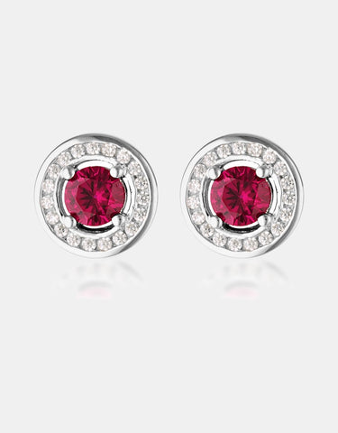 Georgini Milestone Ruby CZ And White CZ Earrings