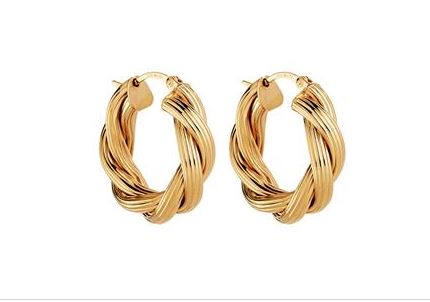Najo Glamour Hoop Earring Gold Plated