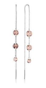 Georgini Mirage Ethereal Morganite Cubic Zirconia Threaded Earrings Silver