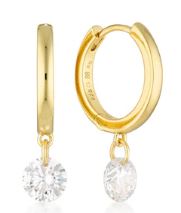 Georgini Mirage Alice White Cubic Zirconia Droplet Earrings Gold Plated