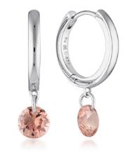 Georgini Mirage Alice Morganite Cubic Zirconia Droplet Earrings Silver