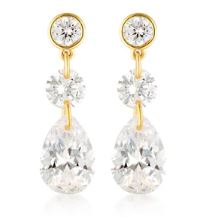Georgini Mirage Augusta White Cubic Zirconia Earrings Gold Plated