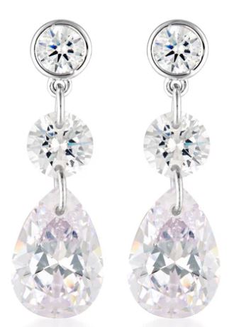 Georgini Mirage Augusta White Cubic Zirconia Earrings Silver