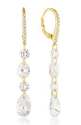Georgini Mirage Olge White Cubic Zirconia Earrings Gold Plated
