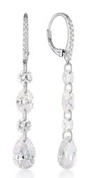 Georgini Mirage Olge White Cubic Zirconia Earrings Silver