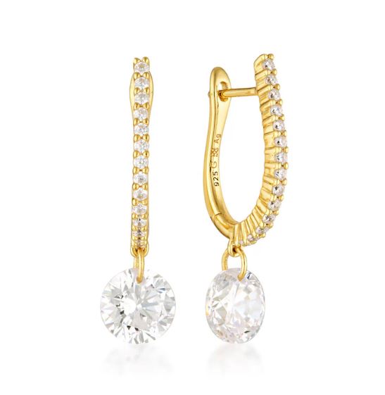 Georgini Mirage Mossman White Cubic Zirconia Earrings Gold Plated
