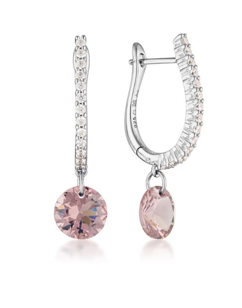 Mirage Mossman Morganite And White CZ Earrings Silver