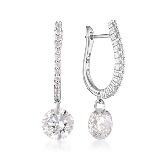 Georgini Mirage Mossman White Cubic Zirconia Earrings Silver