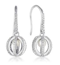 Georgini Majesty Freshwater Pearl And Cubic Zirconia Earrings Silver
