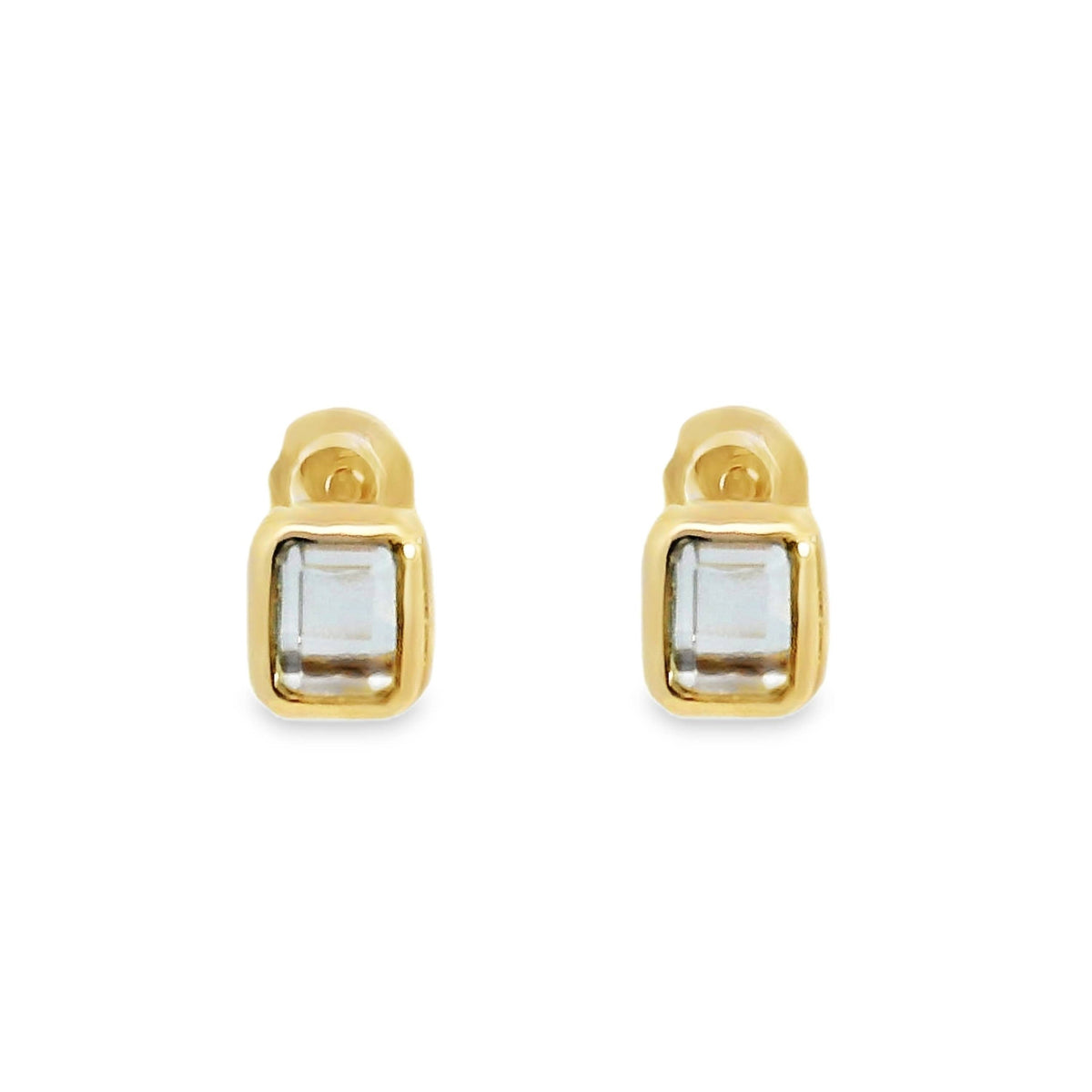 Aime-Toi 18ct Gold Plated Synthetic Gemstone Bezel Set Earrings