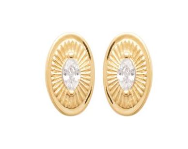 Aime-Toi Marquise Cubic Zirconia Oval Earrings