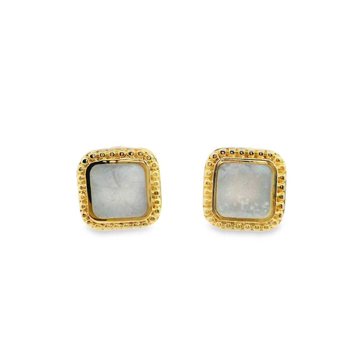 Aime-Toi Mother Of Pearl Gold Plated Stud Earrings