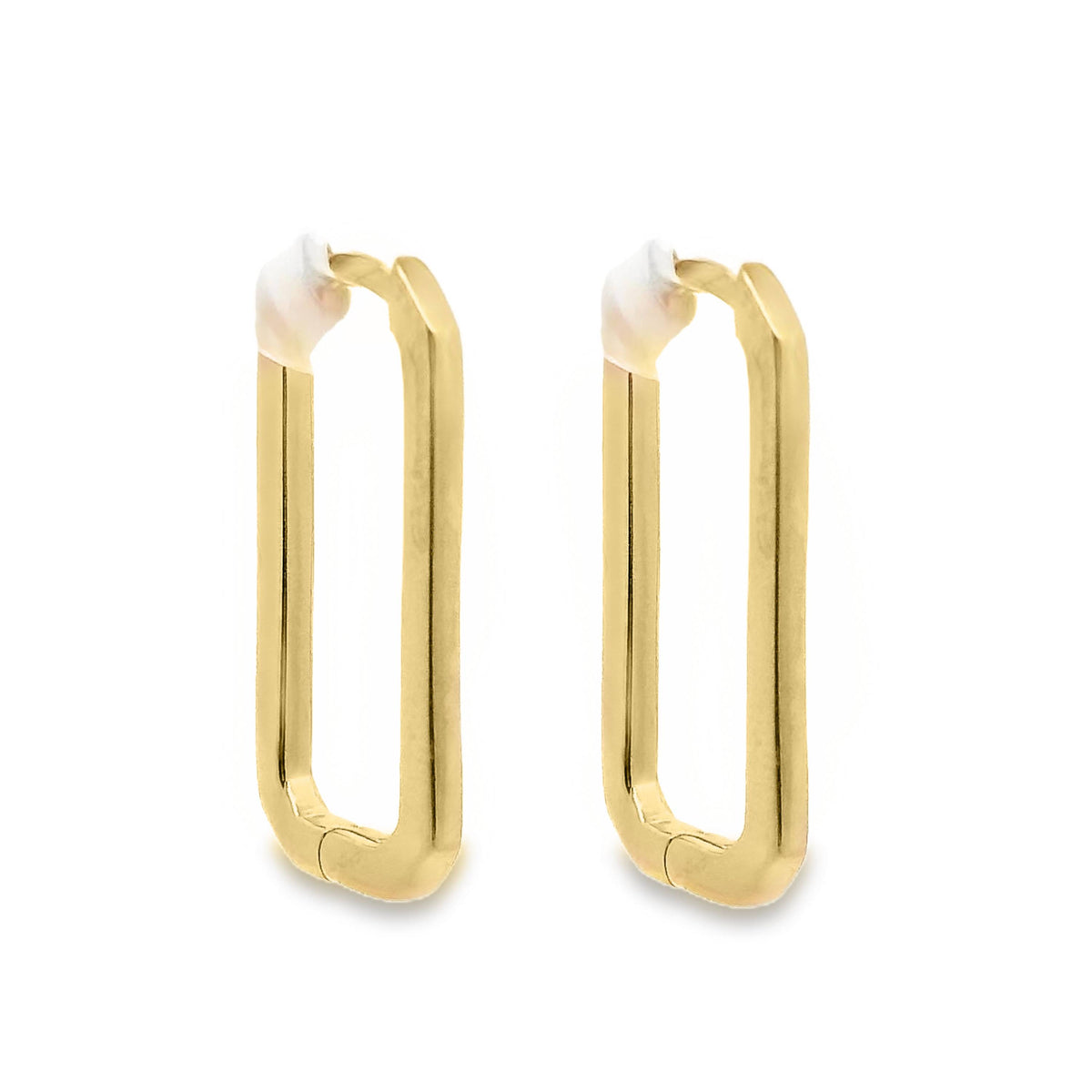 Aime-Toi 18ct Gold Plated Rectangle Hoop Earrings