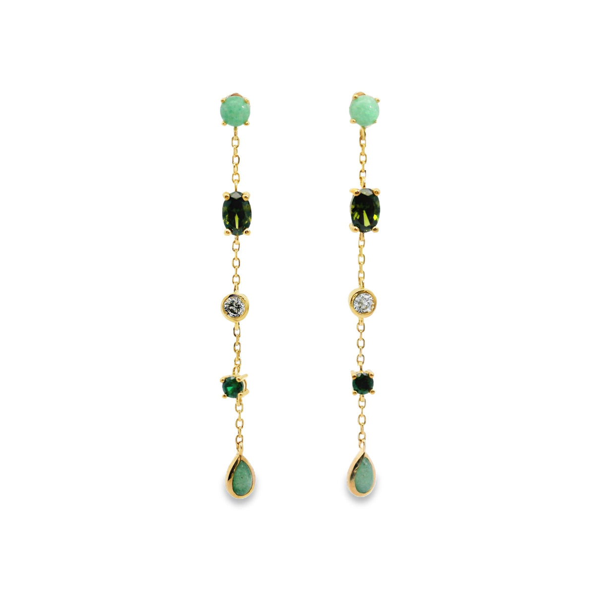 Aime-Toi 18ct Gold Plated Synthetic Gemstone Drop Earrings