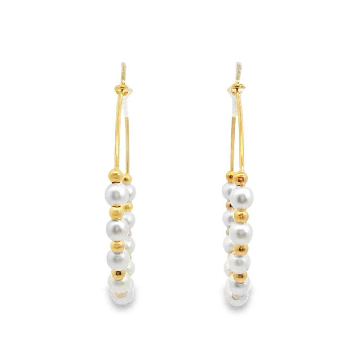 Aime-Toi 18ct Gold Plated Synthetic Gemstone Beaded Hoop Earrings