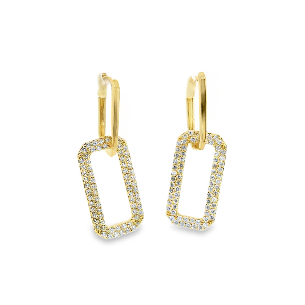 Aime-Toi 18ct Gold Plated Cubic Zirconia Double Rectangle Drop Earrings