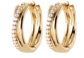 Aime-Toi 18ct Gold Plated Cubic Zirconia Twist Hoop Earrings