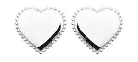 Aime-Toi Heart With Beaded Edge Stud Earrings