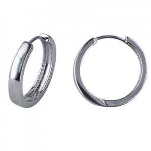Sterling Silver Plain Huggie Earring
