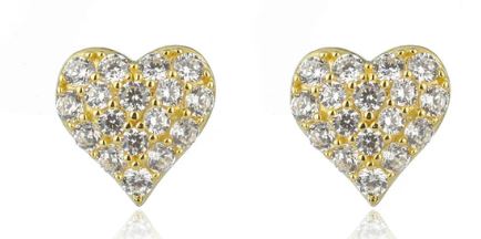 Georgini Sweetheart Sparkly Hearts Studs Gold