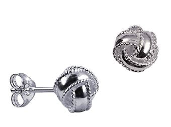 Sterling Silver Small Knot Stud Earrings