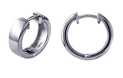 Sterling Silver Plain Huggy Hoop Earrings