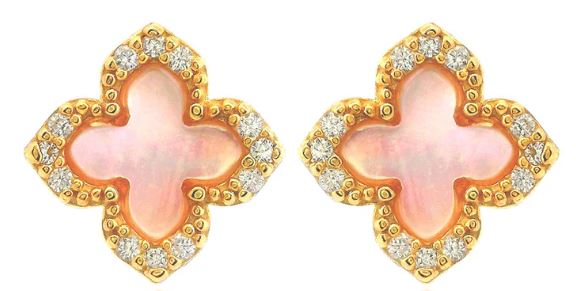 Georgini Sydney Soiree Fairwater Mother Of Pearl Stud Earrings Gold