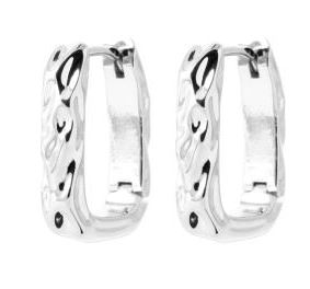 Aime-Toi Sterling Silver Rectangular Huggie Earrings