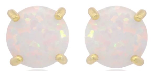 Georgini Opal Glow Created Opal Circle Earrings Gold