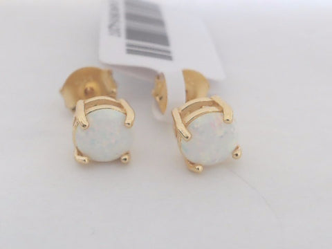 Georgini Opal Glow Created Opal Circle Earrings Gold