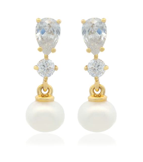 Georgini Chic Noel Freshwater Pearl Pymont Earrings Gold