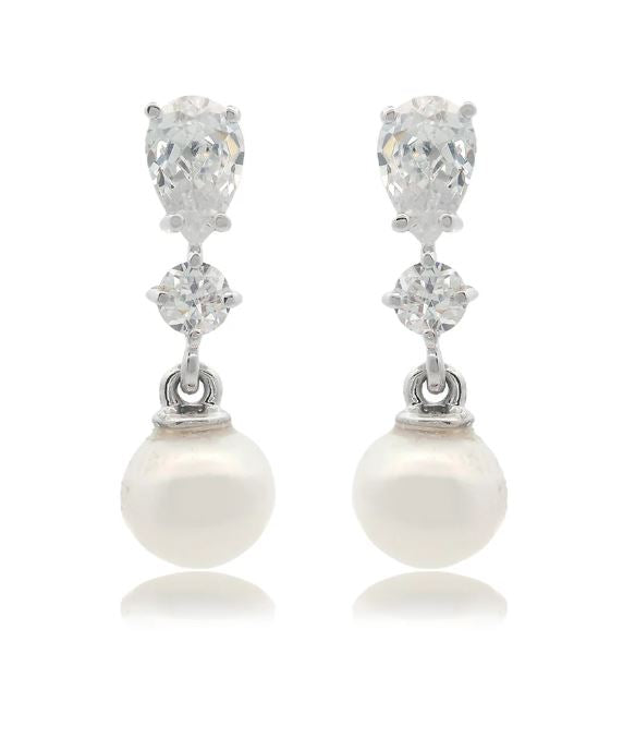 Georgini Chic Noel Freshwater Pearl Pymont Earrings Silver