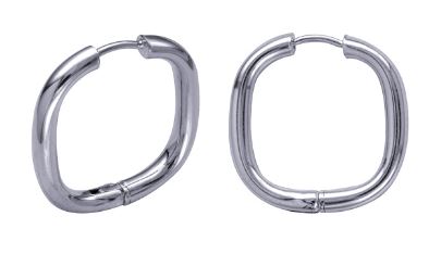 Sterling Silver Square Huggie Earrings