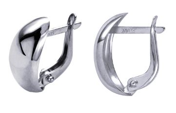 Sterling Silver Dome Hoop Earrings