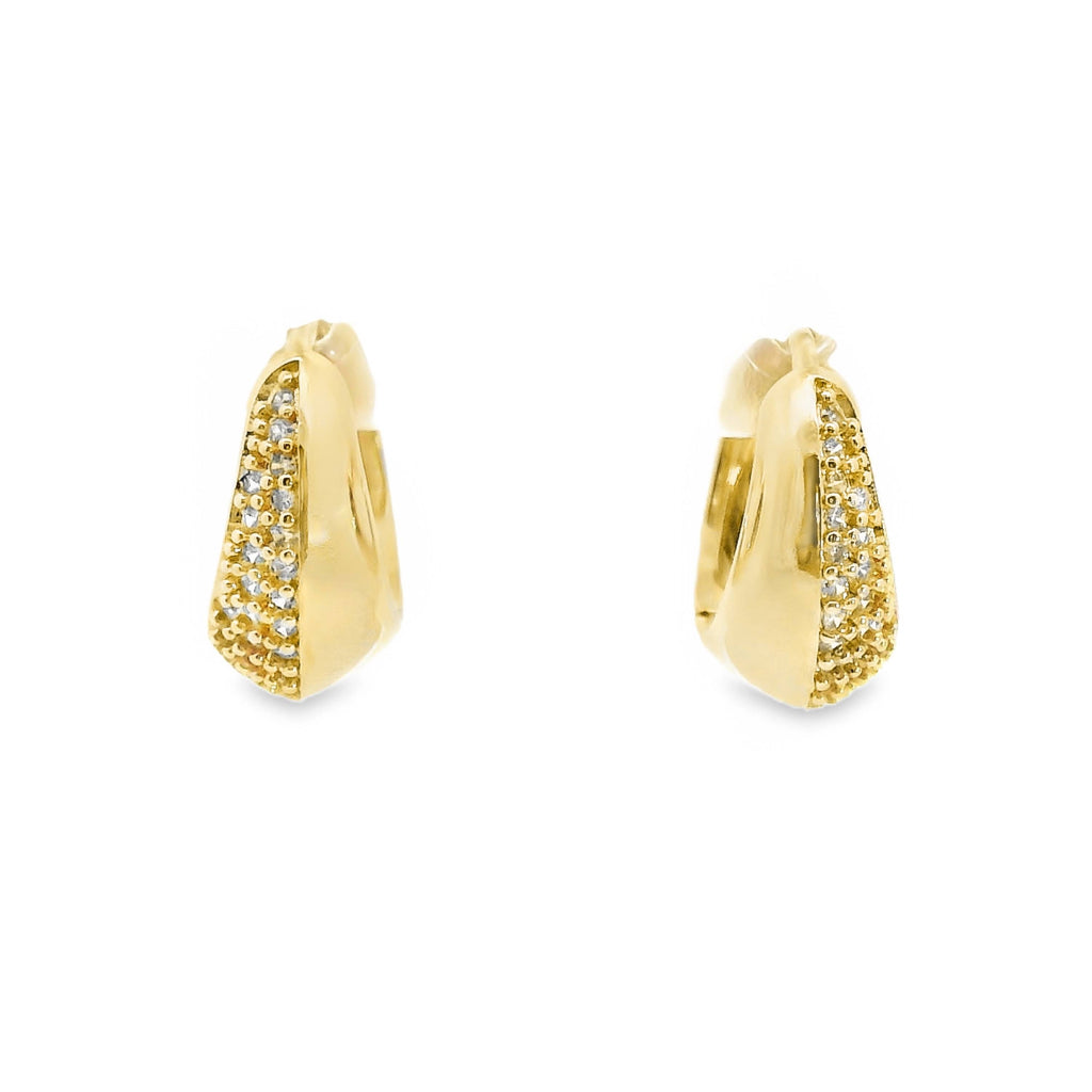 Aime-Toi 18ct Gold Plated Tapered Cubic Zirconia Huggie Earrings