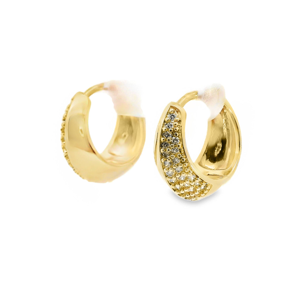 Aime-Toi 18ct Gold Plated Tapered Cubic Zirconia Huggie Earrings