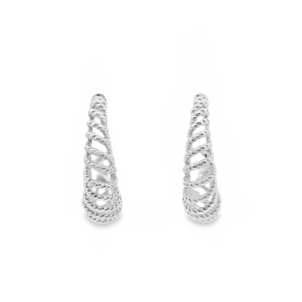 Aime-Toi Sterling Silver Tapered Open Stud Earrings