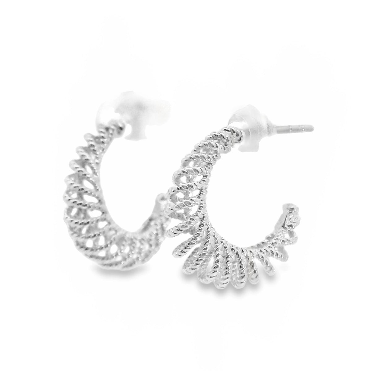 Aime-Toi Sterling Silver Tapered Open Stud Earrings