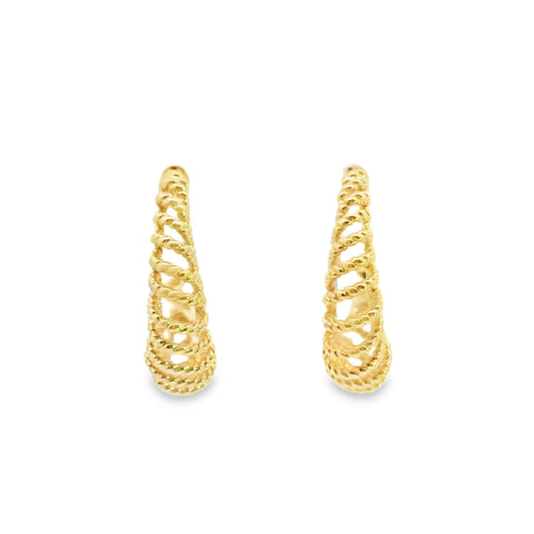 Aime-Toi 18ct Gold Plated Tapered Open Stud Earrings