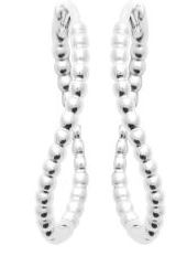 Aime-Toi Sterling Silver Bead Twist Hoop Earrings